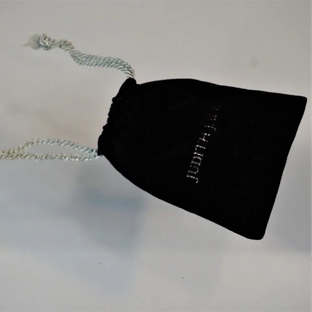 Judith Jack Vintage Dust Bag Jewelry Storage Black Velour Drawstring